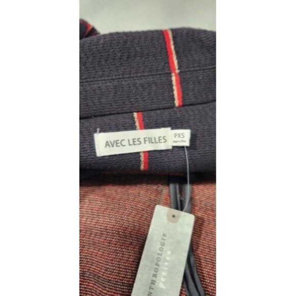 Anthropologie Women Cardigan Petite XS Avec Les Filles Sigrid Coat Black/Red - Picture 8 of 16